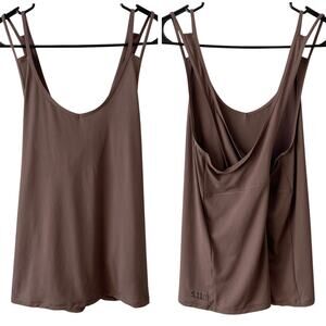 5.11 Activewear Tank Top Brown Size Medium Criss Cross Back Double Strap Workout